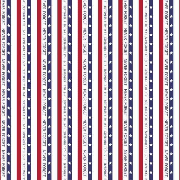 Never Forget Collection 9/11 Stars & Stripes 12 x 12 Double-Sided Scrapbook Paper by Scrapbook Customs - Scrapbook Supply Companies
