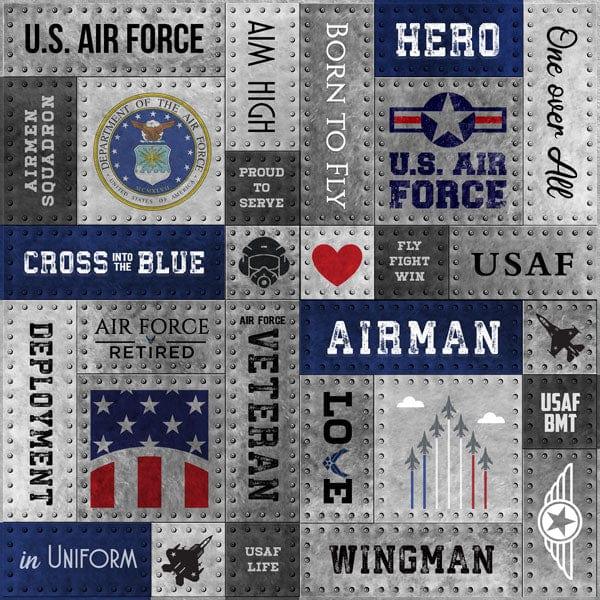Military Emblem Collection Air Force Metal Rivets 12 x 12 Double-Sided Scrapbook Paper by Scrapbook Customs - Scrapbook Supply Companies