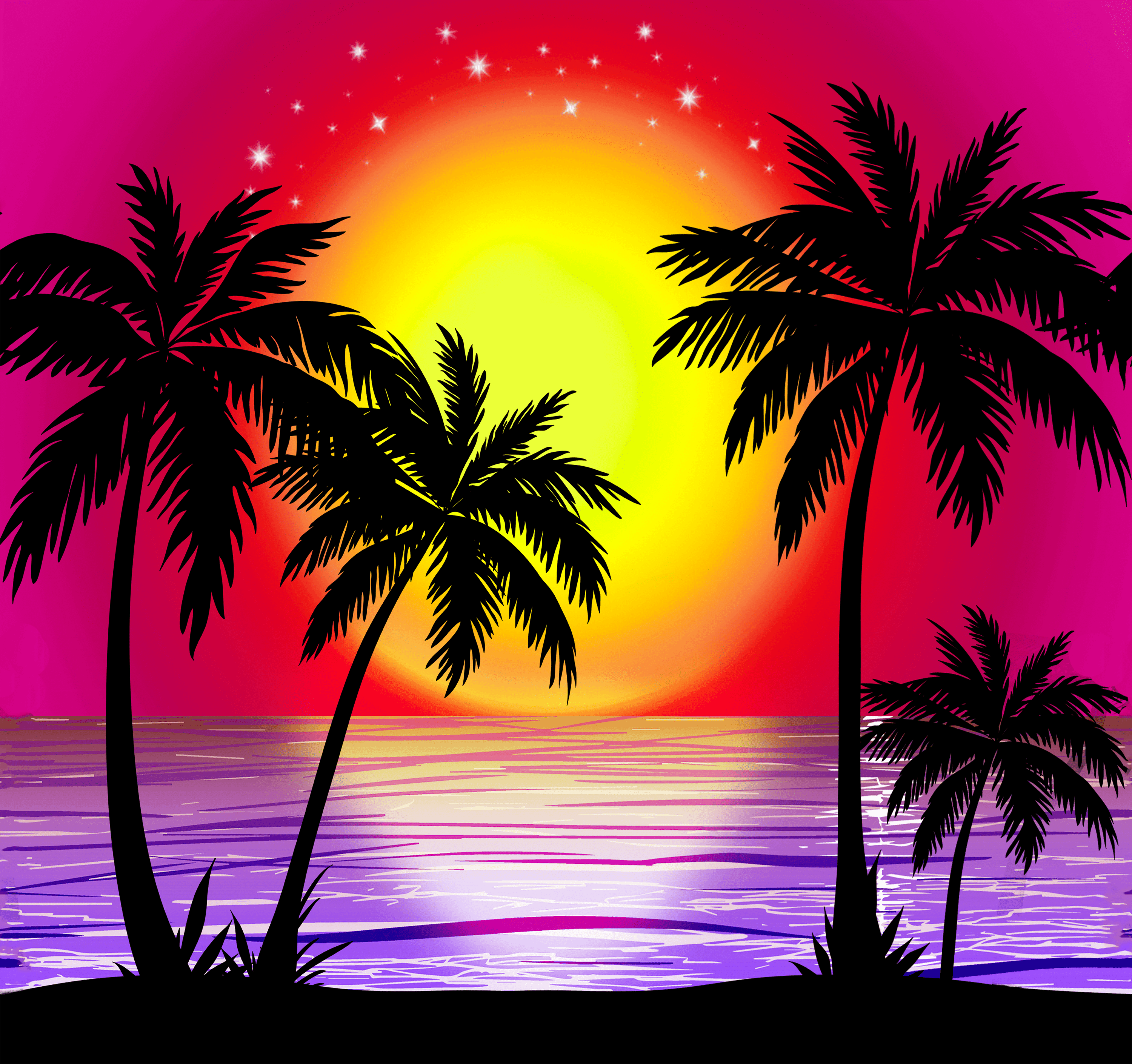 Palm Trees Sunset Beach 30 oz. Straight Skinny Tumbler by SSC Designs - Scrapbook Supply Companies