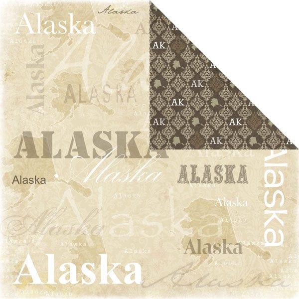 Lovely Travel Collection Alaska Double-Sided 12 x 12 Scrapbook Paper by Scrapbook Customs - Scrapbook Supply Companies