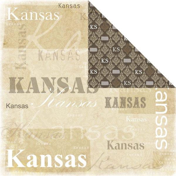 Lovely Travel Collection Kansas 12 x 12 Double-Sided Scrapbook Paper by Scrapbook Customs - Scrapbook Supply Companies