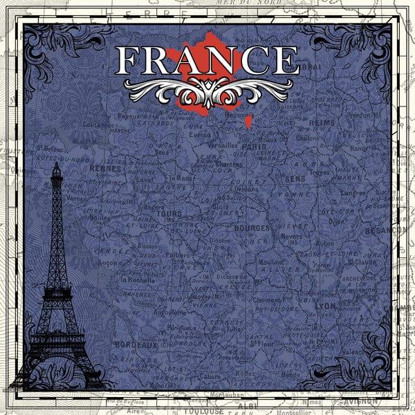 Sightseeing Collection Paris France 12 x 12 Scrapbook Paper by Scrapbook Customs - Scrapbook Supply Companies
