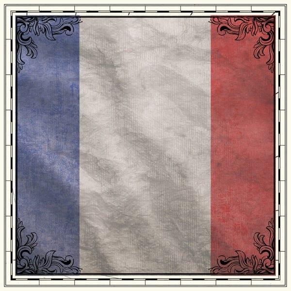 Sightseeing Collection Paris France Flag 12 x 12 Scrapbook Paper by Scrapbook Customs - Scrapbook Supply Companies