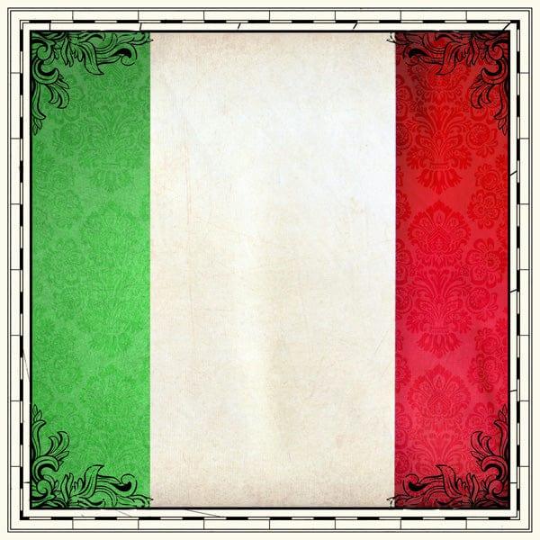 Sightseeing Collection Italy Flag 12 x 12 Scrapbook Paper by Scrapbook Customs - Scrapbook Supply Companies