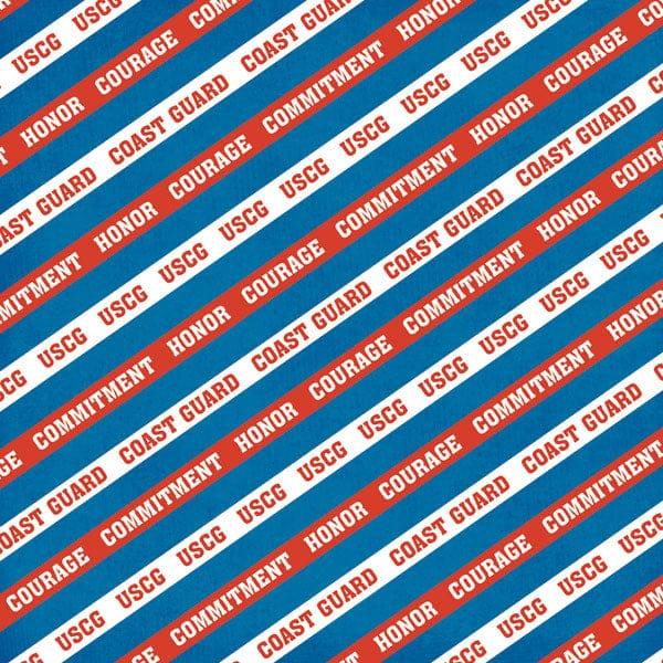 United States Coast Guard Collection Diagonal Words 12 x 12 Scrapbook Paper by Scrapbook Customs - Scrapbook Supply Companies