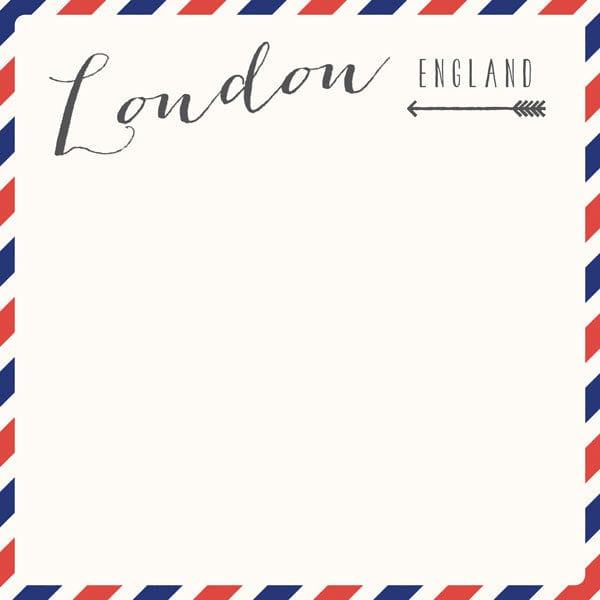 Travel Memories Collection London Air Mail 12 x 12 Double-Sided Scrapbook Paper by Scrapbook Customs - Scrapbook Supply Companies