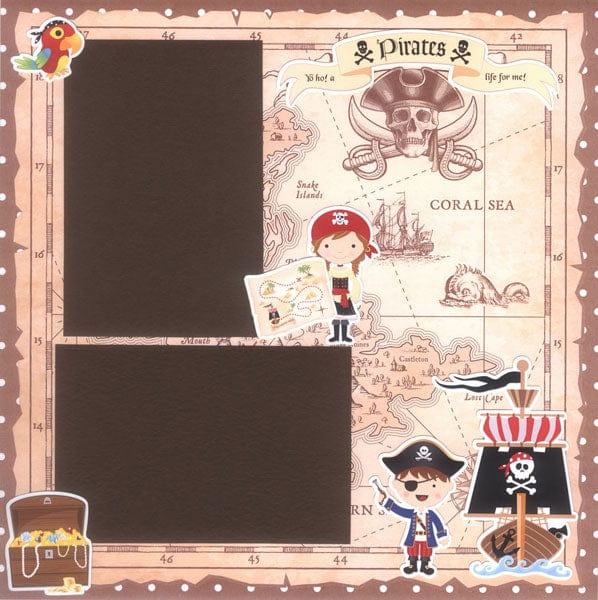 Magical Day of Fun Collection Treasure Map 12 x 12 Double-Sided Scrapbook Paper by Scrapbook Customs - Scrapbook Supply Companies