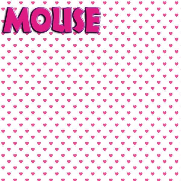 Magical Day of Fun Collection Pink Mouse 12 x 12 Double-Sided Scrapbook Paper by Scrapbook Customs - Scrapbook Supply Companies