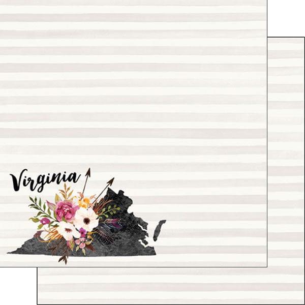 Watercolor Collection Virginia 12 x 12 Double-Sided Scrapbook Paper by Scrapbook Customs - Scrapbook Supply Companies