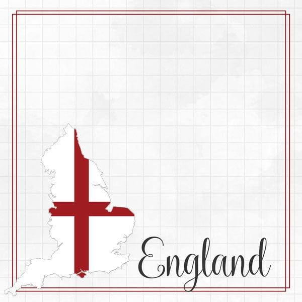 Travel Adventure Collection England Border 12 x 12 Double-Sided Scrapbook Paper by Scrapbook Customs - Scrapbook Supply Companies