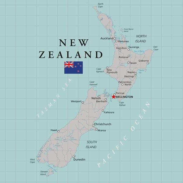 Travel Adventure Collection New Zealand Map 12 x 12 Double-Sided Scrapbook Paper by Scrapbook Customs - Scrapbook Supply Companies