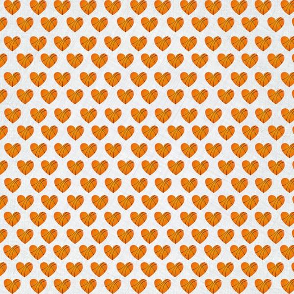 Play With Heart Sports Collection Basketball 12 x 12 Double-Sided Scrapbook Paper by Scrapbook Customs - Scrapbook Supply Companies