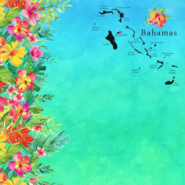 Getaway Collection Bahamas 12 x 12 Double-Sided Scrapbook Paper by Scrapbook Customs - Scrapbook Supply Companies