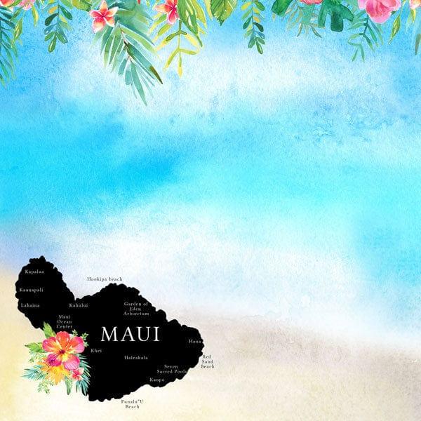 Getaway Collection Maui, Hawaii 12 x 12 Double-Sided Scrapbook Paper by Scrapbook Customs - Scrapbook Supply Companies