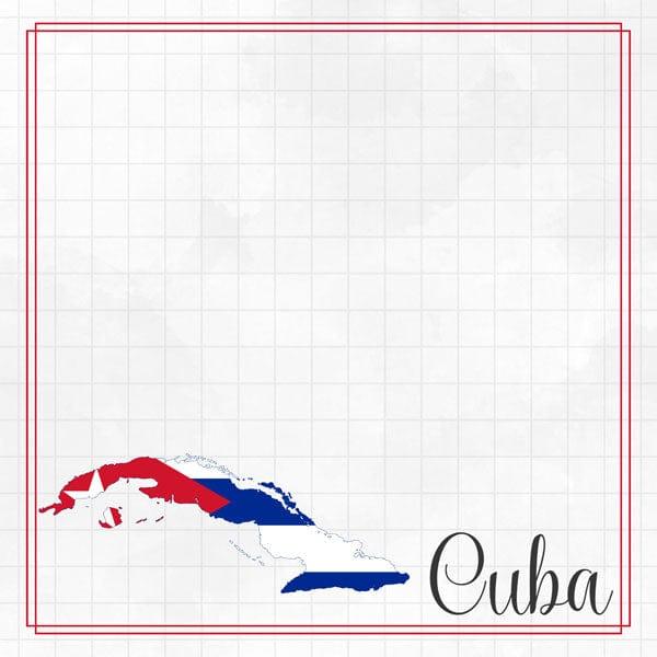 Travel Adventure Collection Cuba Border 12 x 12 Double-Sided Scrapbook Paper by Scrapbook Customs - Scrapbook Supply Companies