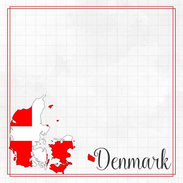 Travel Adventure Collection Denmark Border 12 x 12 Double-Sided Scrapbook Paper by Scrapbook Customs - Scrapbook Supply Companies