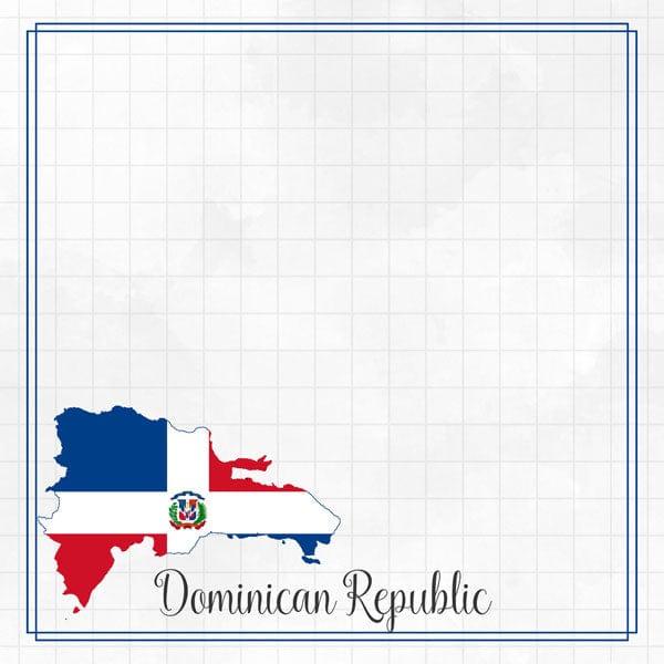 Travel Adventure Collection Dominican Republic Border 12 x 12 Double-Sided Scrapbook Paper by Scrapbook Customs - Scrapbook Supply Companies