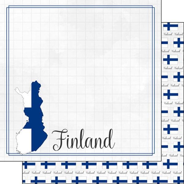 Travel Adventure Collection Finland Border 12 x 12 Double-Sided Scrapbook Paper by Scrapbook Customs - Scrapbook Supply Companies