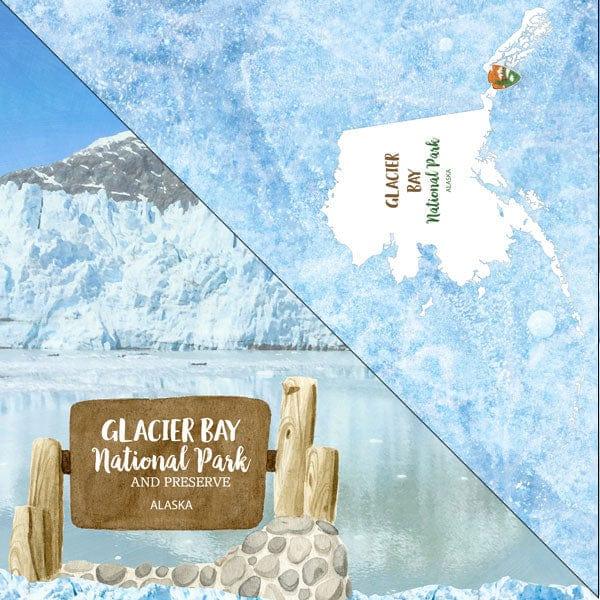 National Park Collection Glacier Bay National Park 12 x 12 Double-Sided Scrapbook Paper by Scrapbook Customs - Scrapbook Supply Companies