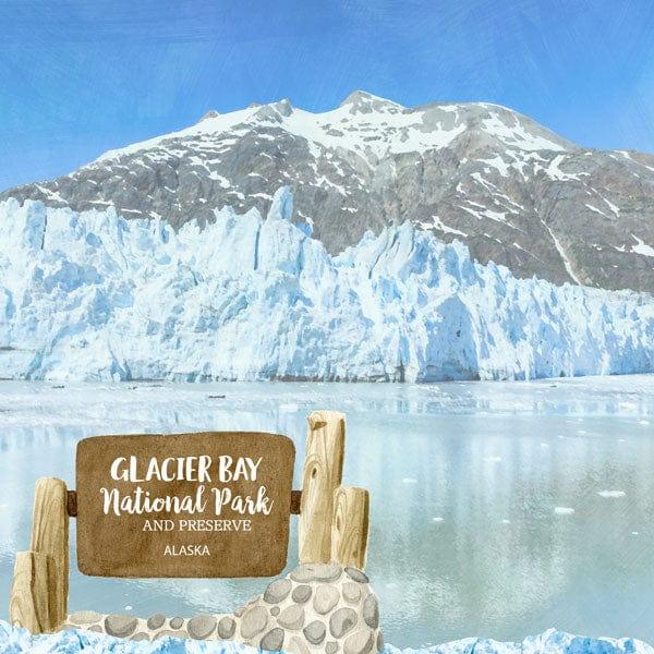 National Park Collection Glacier Bay National Park 12 x 12 Double-Sided Scrapbook Paper by Scrapbook Customs - Scrapbook Supply Companies