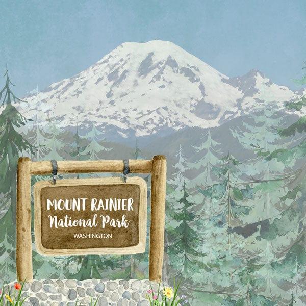 National Park Collection Mount Rainier National Park 12 x 12 Double-Sided Scrapbook Paper by Scrapbook Customs - Scrapbook Supply Companies