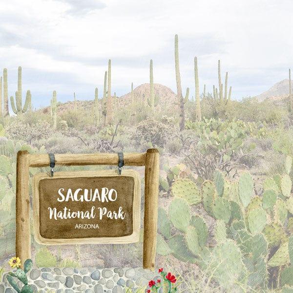 National Park Collection Saguaro National Park 12 x 12 Double-Sided Scrapbook Paper by Scrapbook Customs - Scrapbook Supply Companies