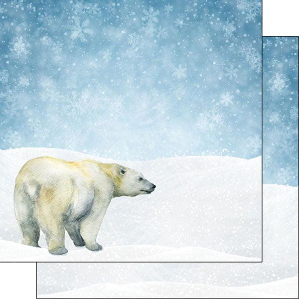 African Safari Collection Polar Bear 12 x 12 Double-Sided Scrapbook Paper by Scrapbook Customs - Scrapbook Supply Companies