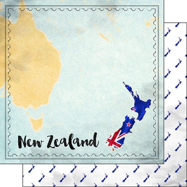 Map Sights Collection New Zealand 12 x 12 Double-Sided Scrapbook Paper by Scrapbook Customs - Scrapbook Supply Companies