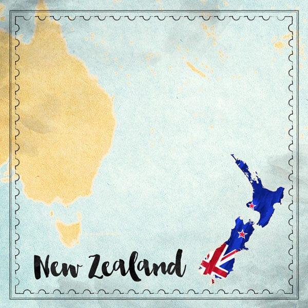Map Sights Collection New Zealand 12 x 12 Double-Sided Scrapbook Paper by Scrapbook Customs - Scrapbook Supply Companies