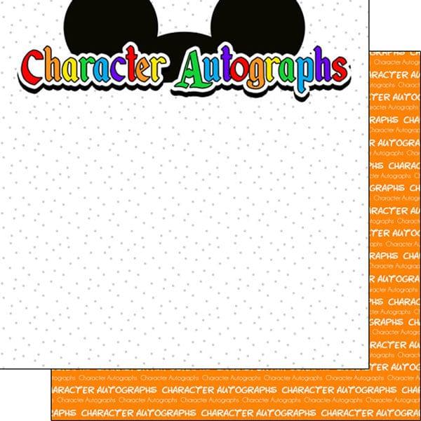 Magical Day of Fun Collection Character Autographs 12 x 12 Double-Sided Scrapbook Paper by Scrapbook Customs - Scrapbook Supply Companies