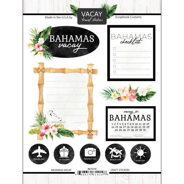 Vacay Travel Collection Bahamas Scrapbook Sticker Sheet by Scrapbook Customs - Scrapbook Supply Companies