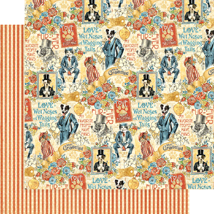 Well Groomed Collection Best in Show 12 x 12 Double-Sided Scrapbook Paper by Graphic 45