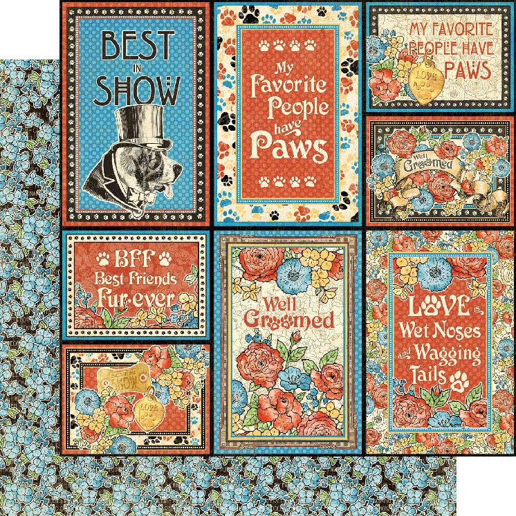 Well Groomed Collection Friends Fur-ever 12 x 12 Double-Sided Scrapbook Paper by Graphic 45