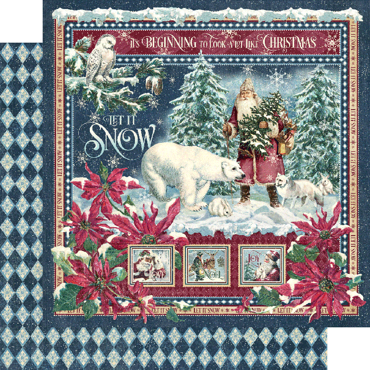 Let it Snow Collection Let it Snow 12 x 12 Double-Sided Scrapbook Paper by Graphic 45 - Scrapbook Supply Companies