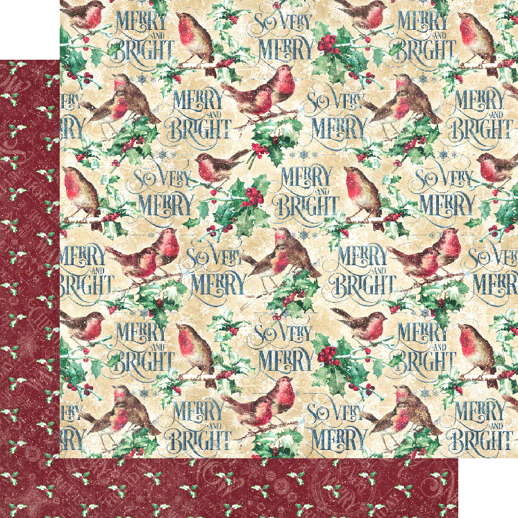 Let it Snow Collection Holiday Happiness 12 x 12 Double-Sided Scrapbook Paper by Graphic 45 - Scrapbook Supply Companies