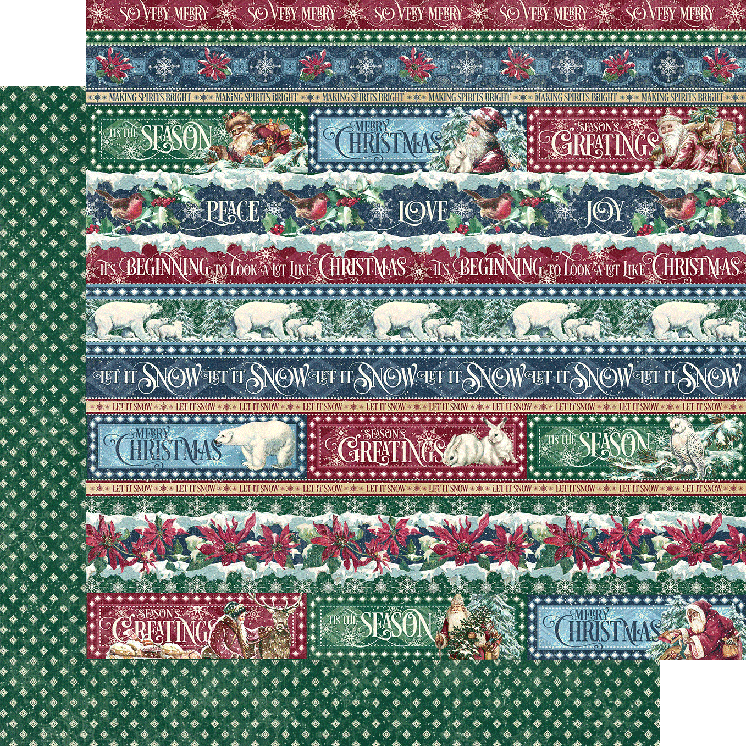 Let it Snow Collection Joyful Tidings 12 x 12 Double-Sided Scrapbook Paper by Graphic 45 - Scrapbook Supply Companies