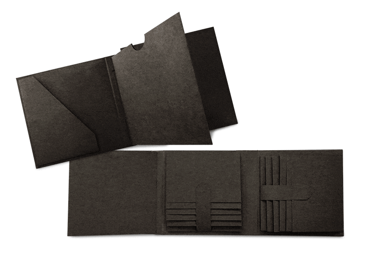 Staples Collection Black Trifold 7.5 x 7.5 Waterfall Folio Album by Graphic 45 - Scrapbook Supply Companies