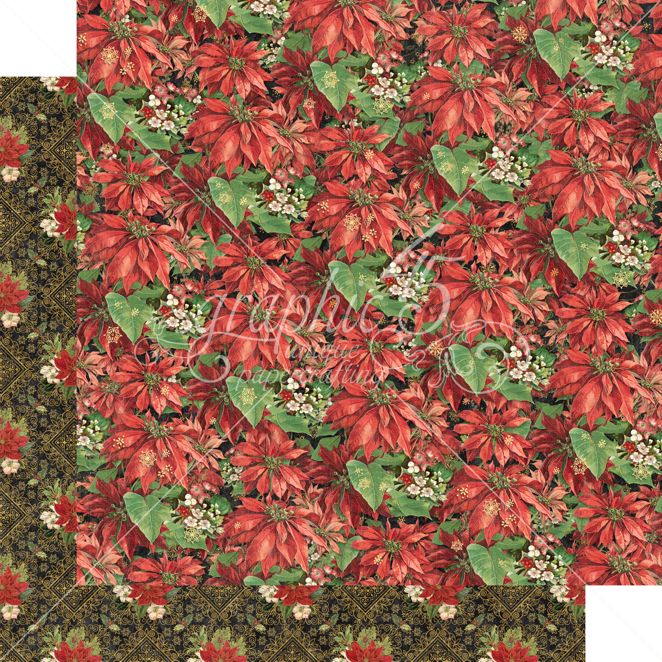 Warm Wishes Collection Yuletide Floral 12 x 12 Double-Sided Scrapbook Paper by Graphic 45 - Scrapbook Supply Companies