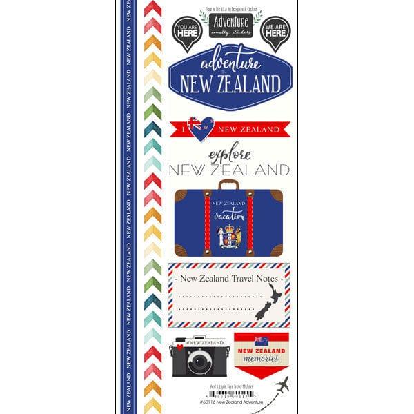 Travel Adventure Collection New Zealand Adventure 6 x 12 Scrapbook Sticker Sheet by Scrapbook Customs - Scrapbook Supply Companies