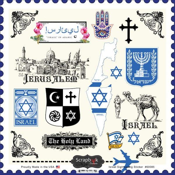 Sightseeing Collection Israel 12 x 12 Sticker Sheet by Scrapbook Customs - Scrapbook Supply Companies