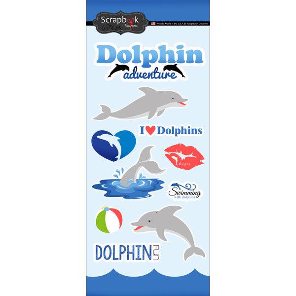 Dolphin Adventures Collection Dolphin Adventure 6 x 12 Scrapbook Sticker Sheet by Scrapbook Customs - Scrapbook Supply Companies