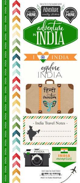 Travel Adventure Collection India Adventure 6 x 12 Scrapbook Sticker Sheet by Scrapbook Customs - Scrapbook Supply Companies