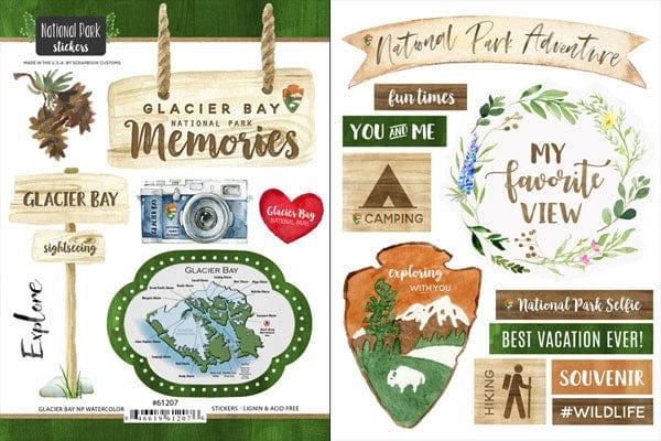 National Park Collection Glacier Bay National Park Scrapbook Double-Sided Sticker Sheet by Scrapbook Customs - Scrapbook Supply Companies