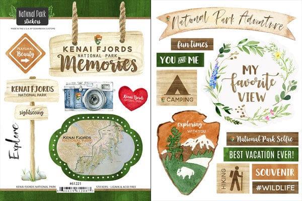 National Park Collection Kenai Fjords National Park Scrapbook Double-Sided Sticker Sheet by Scrapbook Customs - Scrapbook Supply Companies