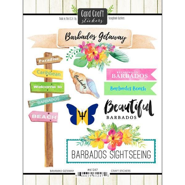 Getaway Collection Barbados 6 x 8 Double-Sided Scrapbook Sticker Sheet by Scrapbook Customs - Scrapbook Supply Companies