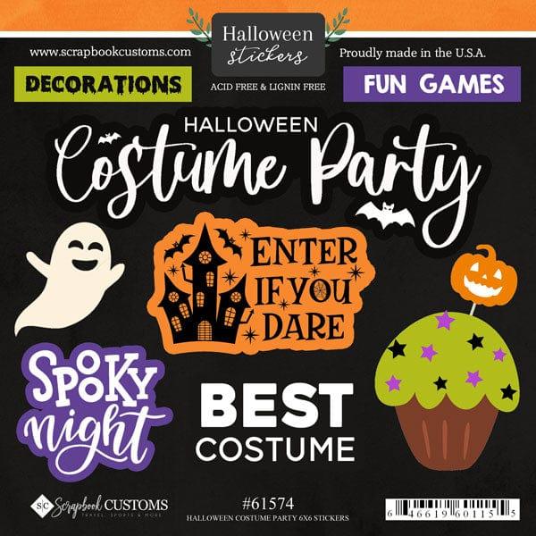 Halloween Tradition Collection Costume Party 6 x 6 Scrapbook Sticker Sheet by Scrapbook Customs - Scrapbook Supply Companies