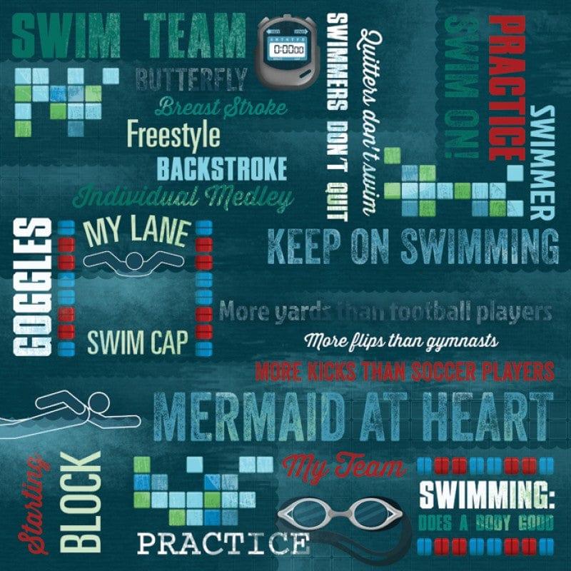 Swim On Collection Swim On Collage 12 x 12 Scrapbook Paper by Karen Foster Design