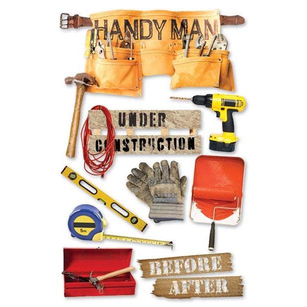 Family Collection Handy Man 5 x 7 Foiled 3D Scrapbook Embellishment by Paper House Productions - Scrapbook Supply Companies