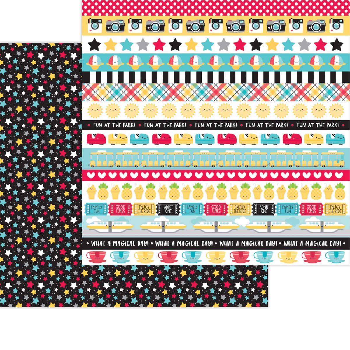 Fun at the Park Collection Movie Stars 12 x 12 Double-Sided Scrapbook Paper by Doodlebug Design