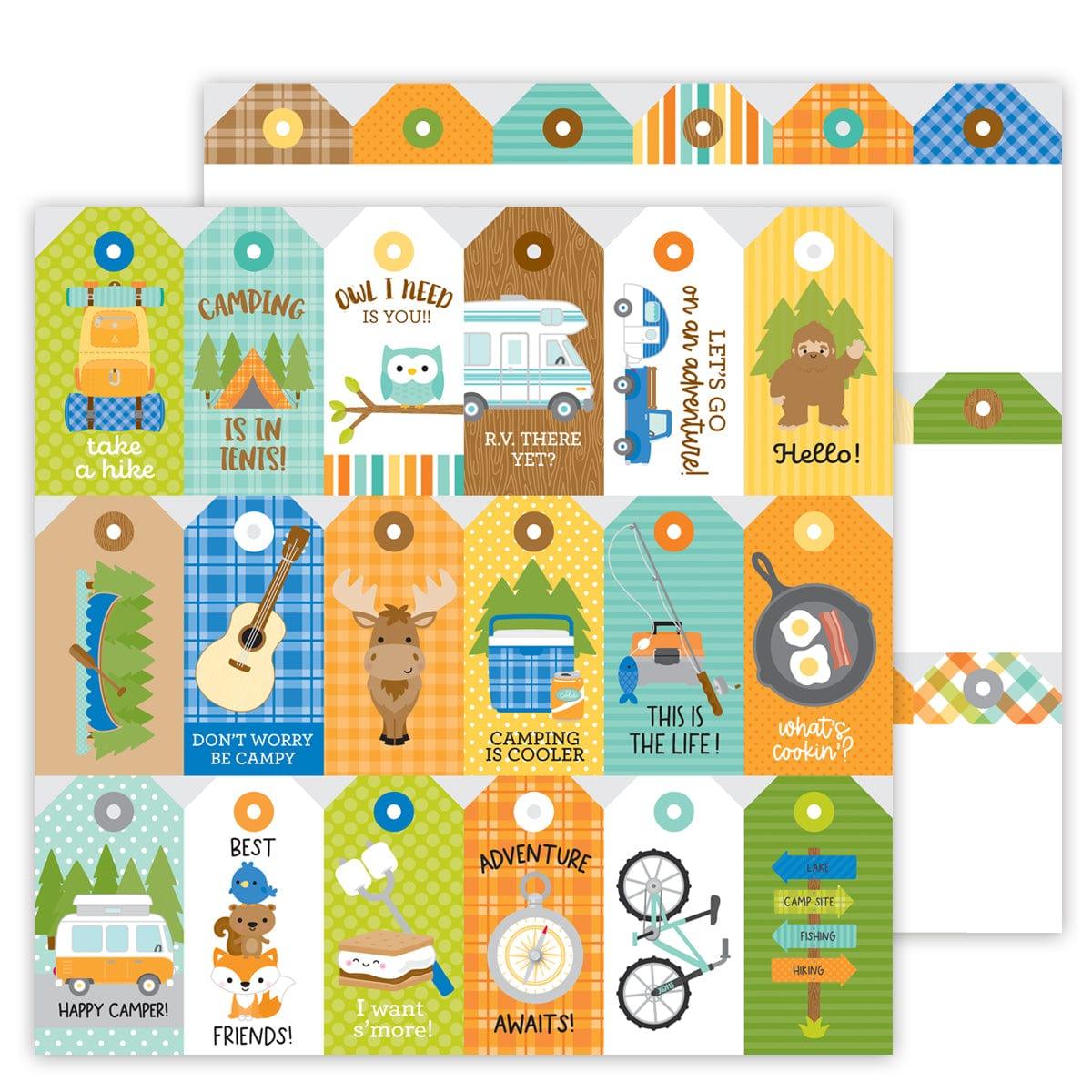 Great Outdoors Collection Tag Along 12 x 12 Double-Sided Scrapbook Paper by Doodlebug Design